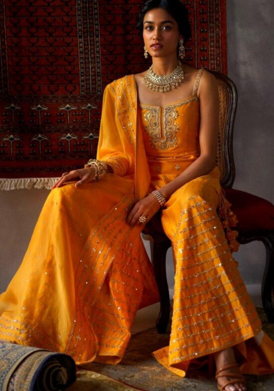 Asthetic Fire Yellow Sharara