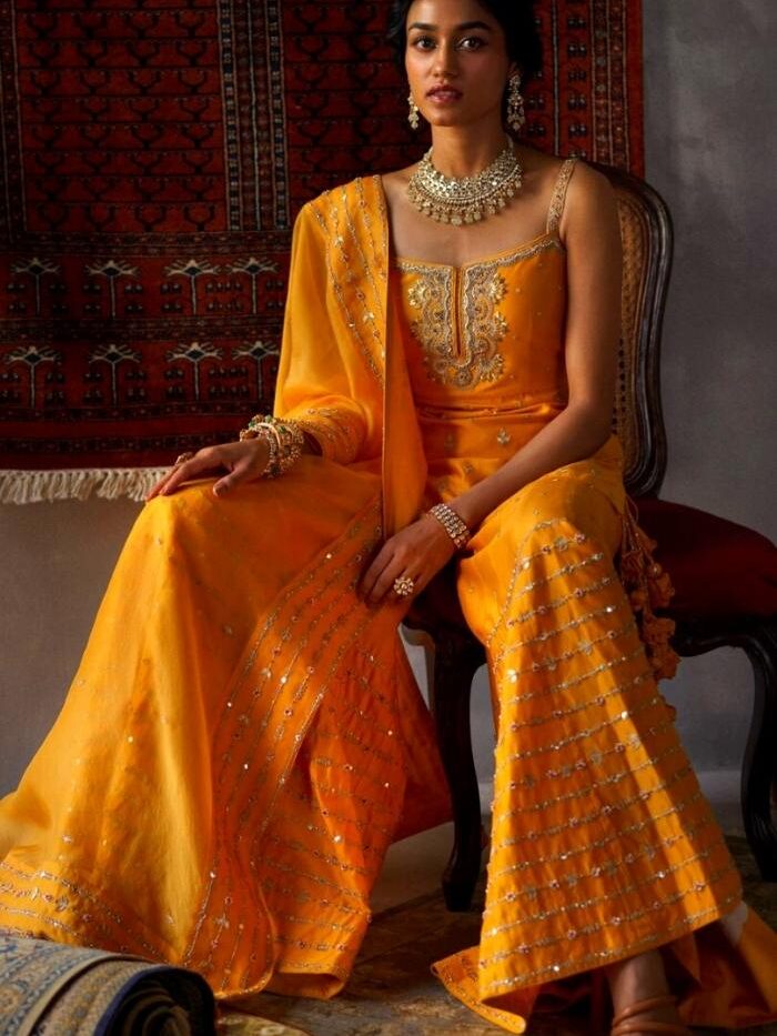 Asthetic Fire Yellow Sharara