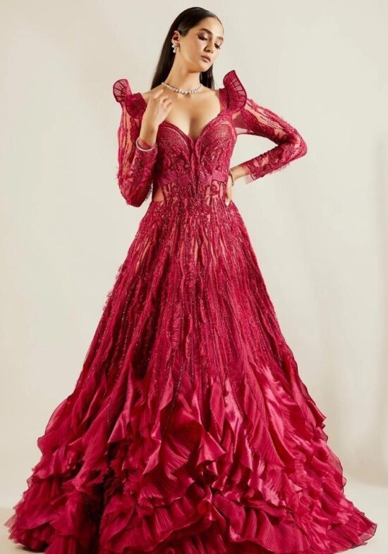 Wine Red Luxurious Gown Luxe Regalia