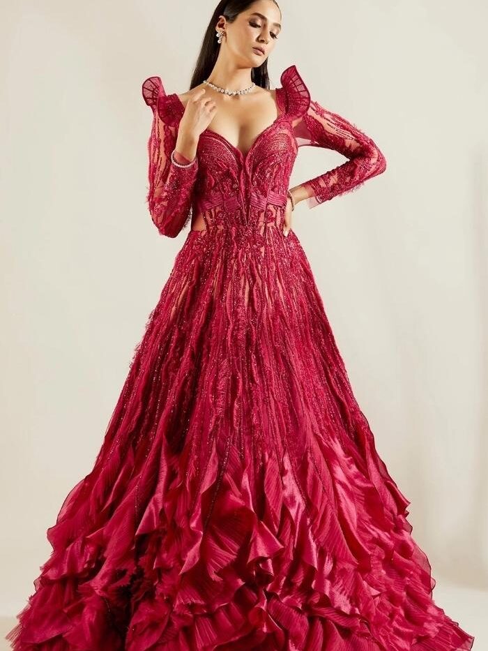 Wine Red Luxurious Gown Luxe Regalia