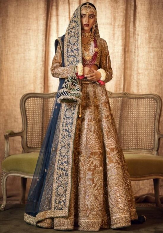 Jamawar Silk Hand Embroidered Lehenga