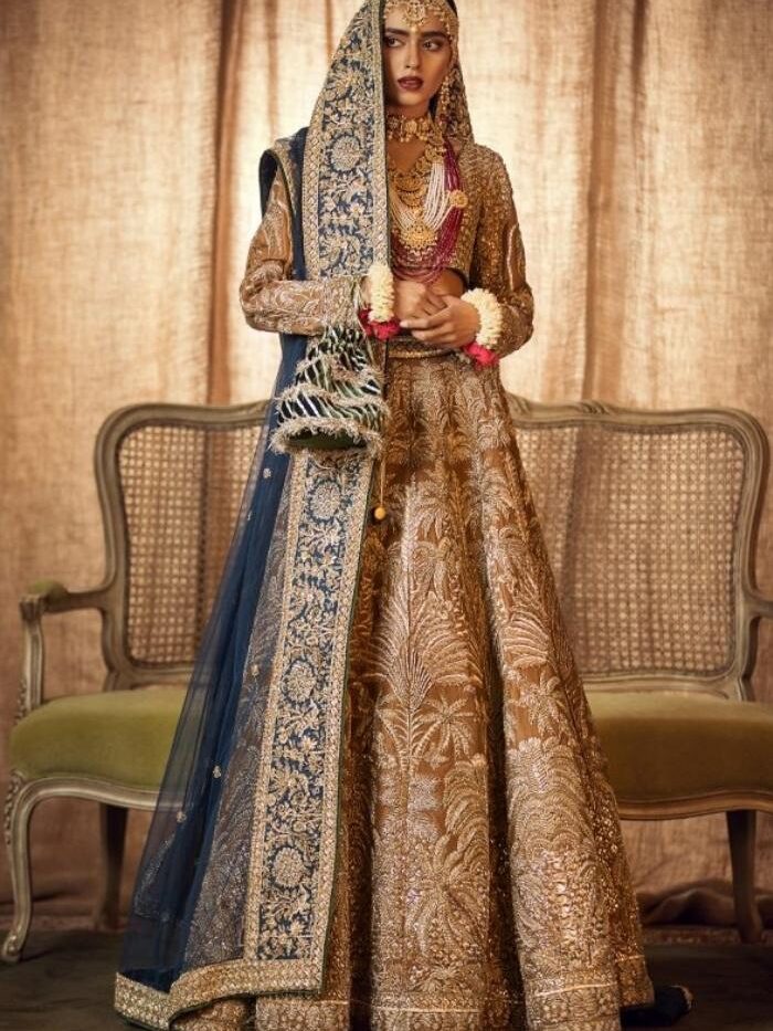 Jamawar Silk Hand Embroidered Lehenga