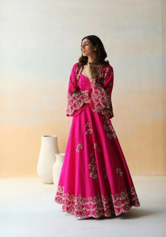 Embroidered Fuchsia Pink Lehenga