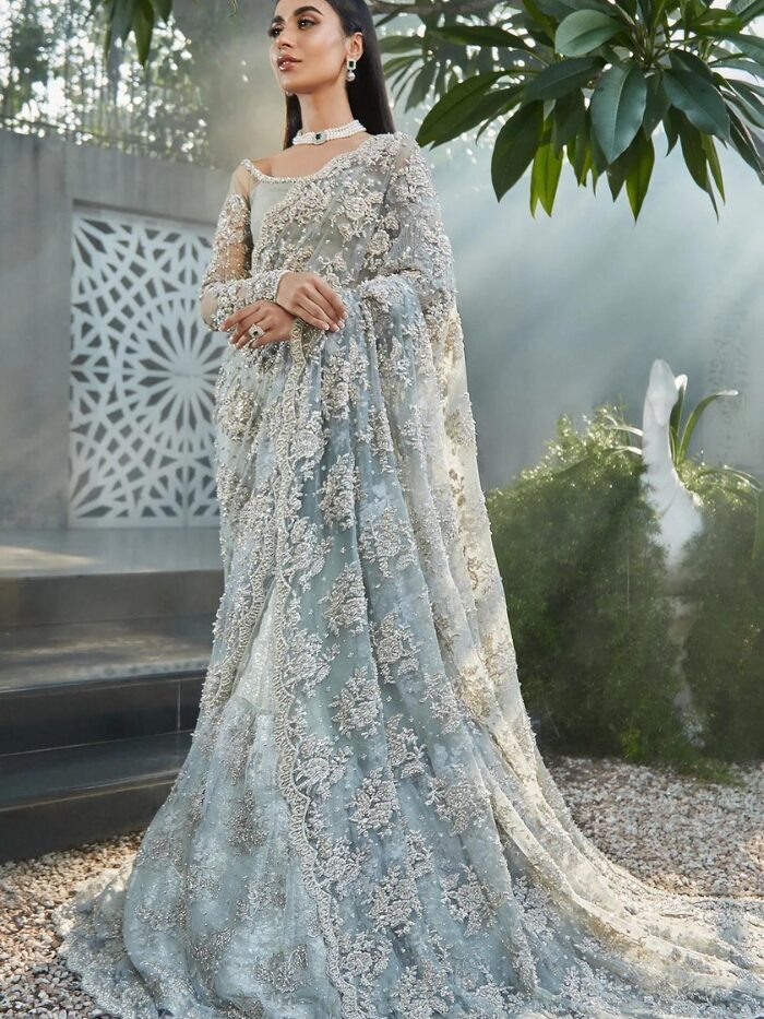 Embroidered Net Bridal Saree