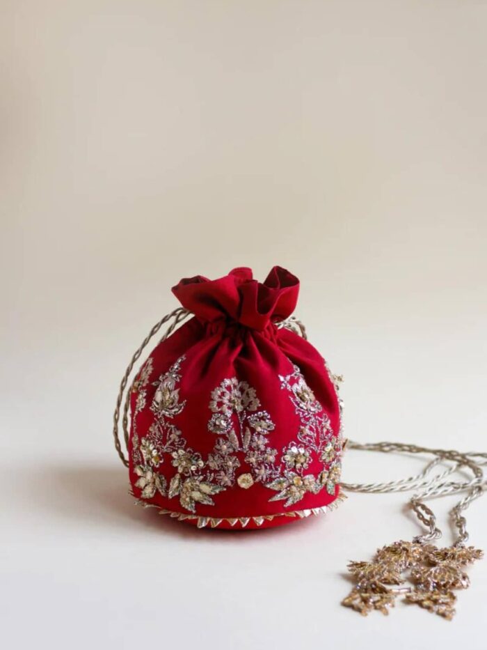 Bridal Blossom Embroidered Potli