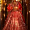 Ruby Red Hand Embroidered Bridal Lehenga Choli